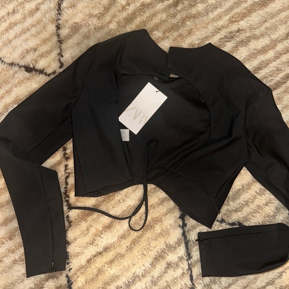 Zara open back crop top